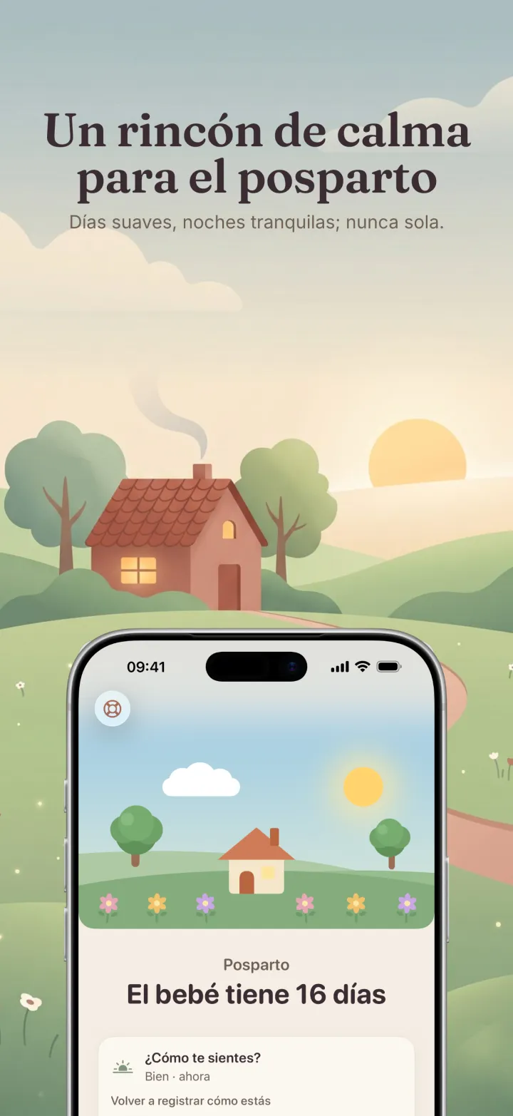 Captura de pantalla de la app Postpartum Hero