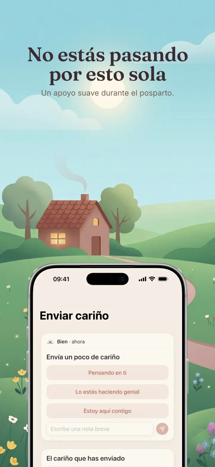 Captura de pantalla de la app Postpartum Hero