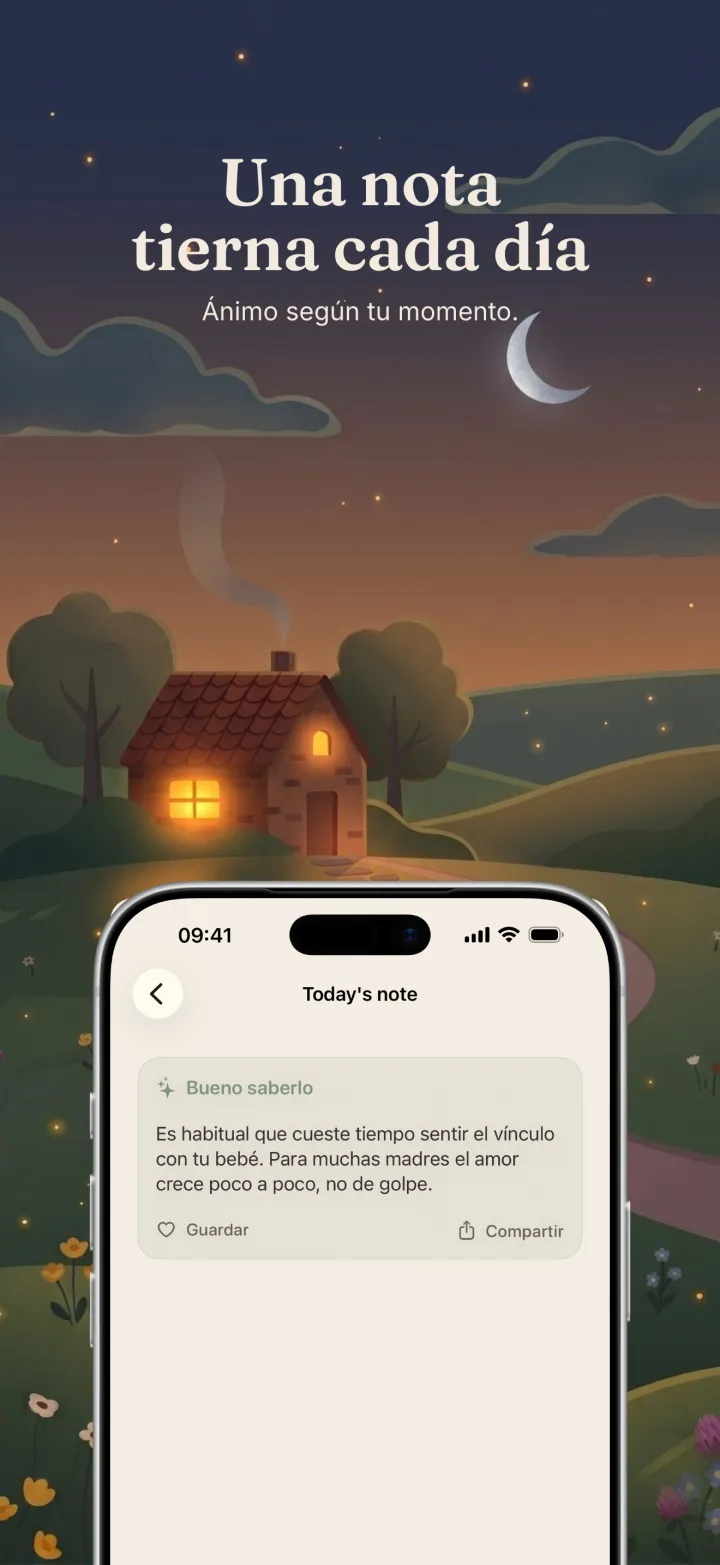 Captura de pantalla de la app Postpartum Hero