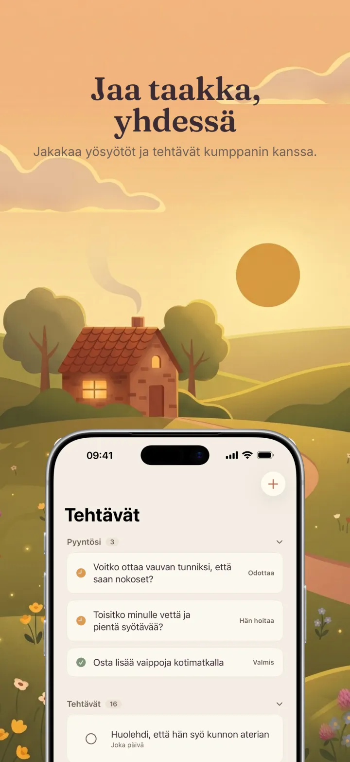 Kuvakaappaus Postpartum Hero -sovelluksesta