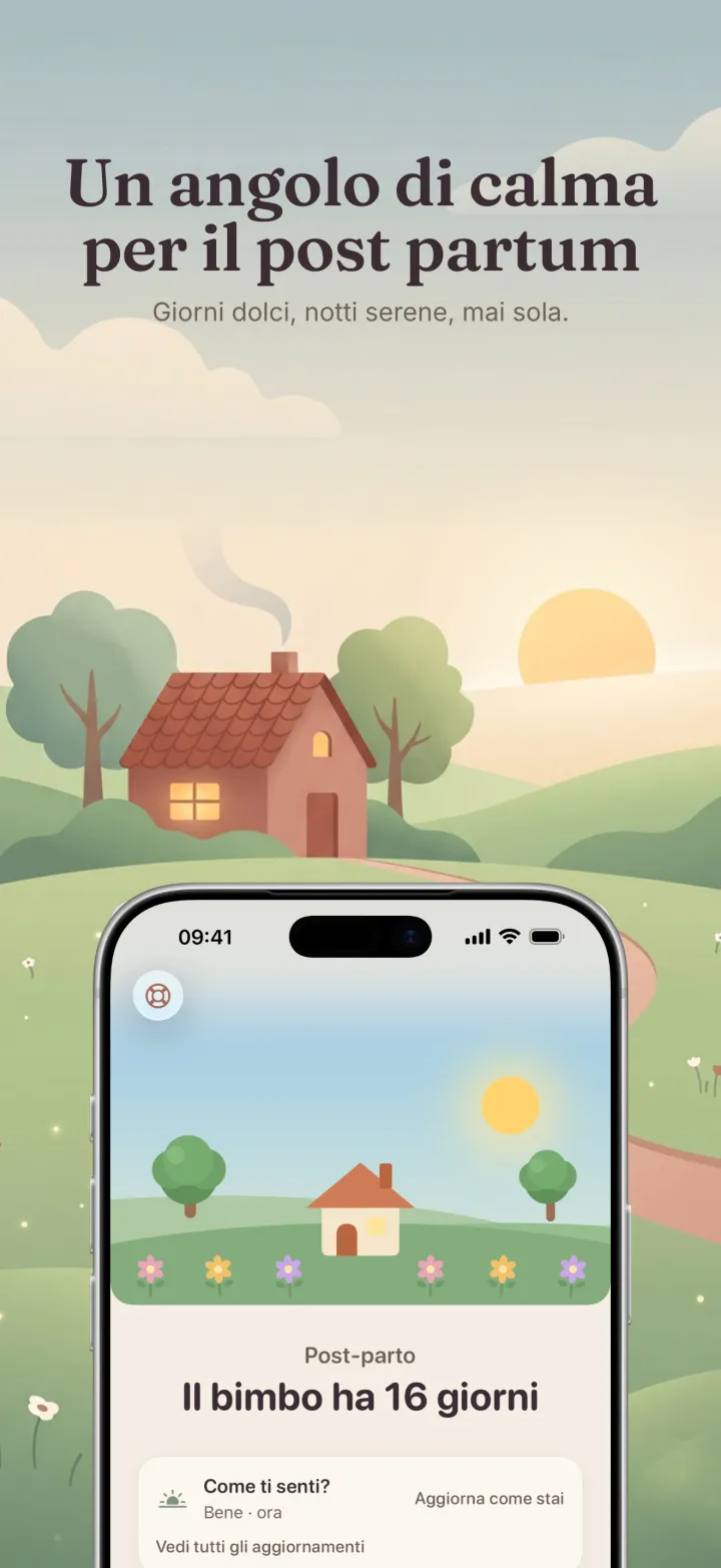 Schermata dell'app Postpartum Hero