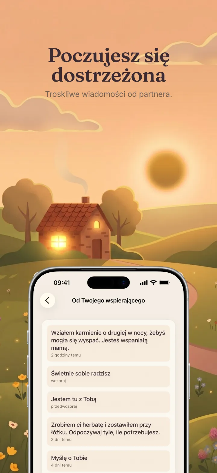 Zrzut ekranu aplikacji Postpartum Hero