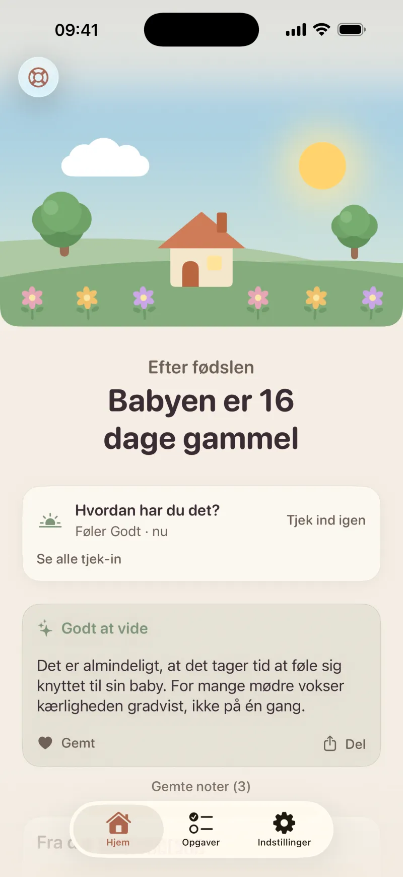 Skærmbillede af Postpartum Hero-appen